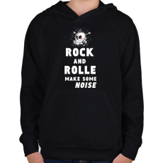 PRINTFASHION rock and roll2 - Gyerek kapucnis pulóver - Fekete