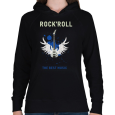 PRINTFASHION rock and roll3 - Női kapucnis pulóver - Fekete
