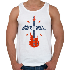 PRINTFASHION Rock and roll - Férfi atléta - Fehér atléta, trikó