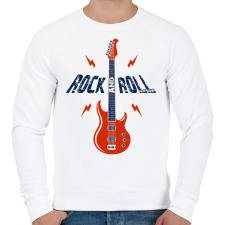 PRINTFASHION Rock and roll - Férfi pulóver - Fehér férfi pulóver, kardigán