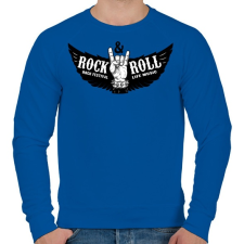 PRINTFASHION Rock and Roll fesztivál - Férfi pulóver - Királykék férfi pulóver, kardigán