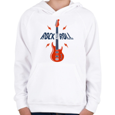 PRINTFASHION Rock and roll - Gyerek kapucnis pulóver - Fehér gyerek pulóver, kardigán
