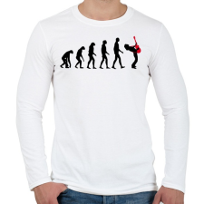 PRINTFASHION Rock evolúció - Férfi hosszú ujjú póló - Fehér férfi póló