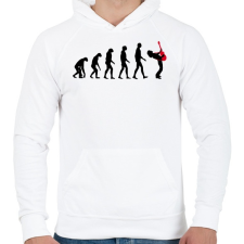 PRINTFASHION Rock evolúció - Férfi kapucnis pulóver - Fehér férfi pulóver, kardigán