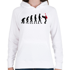 PRINTFASHION Rock evolúció - Női kapucnis pulóver - Fehér női pulóver, kardigán