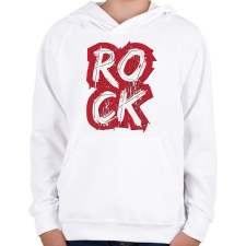 PRINTFASHION ROCK felirat - Gyerek kapucnis pulóver - Fehér gyerek pulóver, kardigán