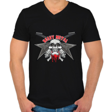 PRINTFASHION rock - Férfi V-nyakú póló - Fekete férfi póló