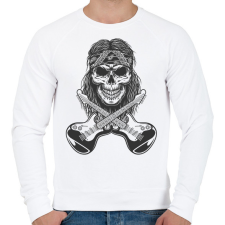 PRINTFASHION Rock gitáros koponya - Férfi pulóver - Fehér férfi pulóver, kardigán