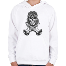 PRINTFASHION Rock gitáros koponya - Gyerek kapucnis pulóver - Fehér gyerek pulóver, kardigán