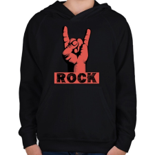 PRINTFASHION rock - Gyerek kapucnis pulóver - Fekete gyerek pulóver, kardigán