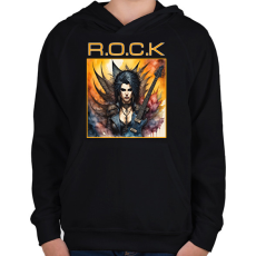 PRINTFASHION rock - Gyerek kapucnis pulóver - Fekete
