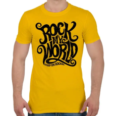 PRINTFASHION Rock my world - Férfi póló - Sárga