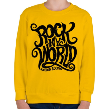 PRINTFASHION Rock my world - Gyerek pulóver - Sárga gyerek pulóver, kardigán