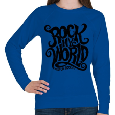 PRINTFASHION Rock my world - Női pulóver - Királykék női pulóver, kardigán