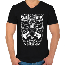 PRINTFASHION rock n roll - Férfi V-nyakú póló - Fekete