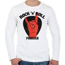 PRINTFASHION Rock 'n' Roll forever - Férfi hosszú ujjú póló - Fehér férfi póló