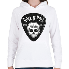 PRINTFASHION Rock 'n' Roll - Live fast, Play hard - Női kapucnis pulóver - Fehér