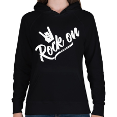 PRINTFASHION Rock n Roll - Női kapucnis pulóver - Fekete