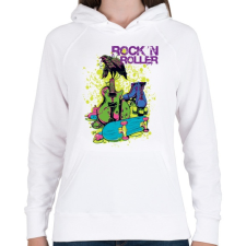 PRINTFASHION rock 'n roller - Női kapucnis pulóver - Fehér női pulóver, kardigán