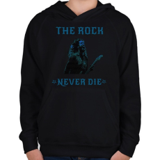 PRINTFASHION rock never die3 - Gyerek kapucnis pulóver - Fekete