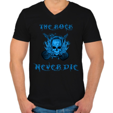 PRINTFASHION rock never die4 - Férfi V-nyakú póló - Fekete férfi póló