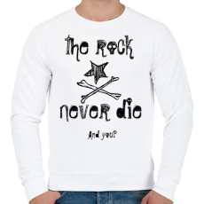 PRINTFASHION rock never die - Férfi pulóver - Fehér