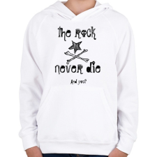PRINTFASHION rock never die - Gyerek kapucnis pulóver - Fehér gyerek pulóver, kardigán