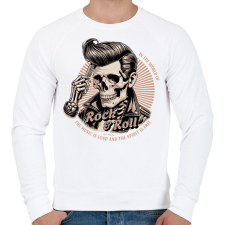 PRINTFASHION Rock & Roll - Férfi pulóver - Fehér férfi pulóver, kardigán