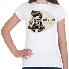 PRINTFASHION Rock & Roll - Női póló - Fehér