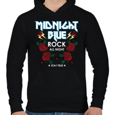 PRINTFASHION Rock rozsák - Férfi kapucnis pulóver - Fekete férfi pulóver, kardigán