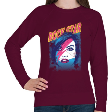 PRINTFASHION Rock sztár - Női pulóver - Bordó