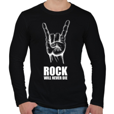 PRINTFASHION Rock will never die - Férfi hosszú ujjú póló - Fekete férfi póló