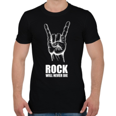 PRINTFASHION Rock will never die - Férfi póló - Fekete