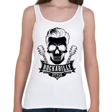 PRINTFASHION Rockabilly 2 fekete - Női atléta - Fehér női trikó