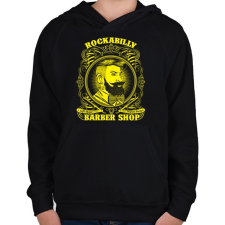 PRINTFASHION Rockabilly borbély - Gyerek kapucnis pulóver - Fekete gyerek pulóver, kardigán