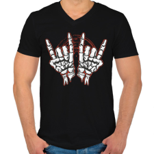 PRINTFASHION Rocker csontváz kezek - Férfi V-nyakú póló - Fekete férfi póló