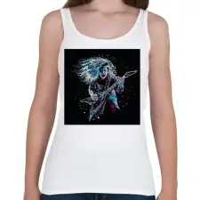 PRINTFASHION Rocker gitáros - Női atléta - Fehér női trikó