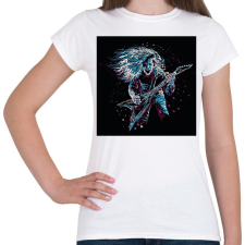 PRINTFASHION Rocker gitáros - Női póló - Fehér női póló