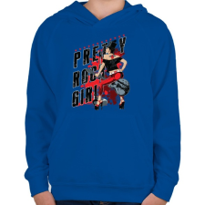 PRINTFASHION Rocker lány - Gyerek kapucnis pulóver - Királykék gyerek pulóver, kardigán