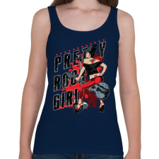 PRINTFASHION Rocker lány  - Női atléta - Sötétkék női trikó