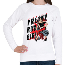 PRINTFASHION Rocker lány  - Női pulóver - Fehér női pulóver, kardigán