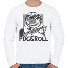 PRINTFASHION Rocker mopsz - Férfi pulóver - Fehér