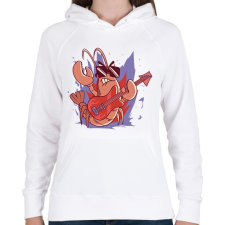 PRINTFASHION Rocker rák - Női kapucnis pulóver - Fehér női pulóver, kardigán