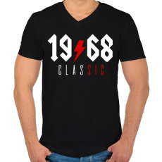 PRINTFASHION Rocker születésnap 1968 - Férfi V-nyakú póló - Fekete