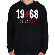 PRINTFASHION Rocker születésnap 1968 - Gyerek kapucnis pulóver - Fekete gyerek pulóver, kardigán