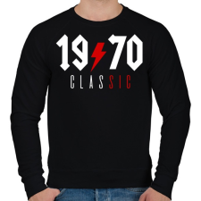 PRINTFASHION Rocker születésnap 1970 - Férfi pulóver - Fekete férfi pulóver, kardigán