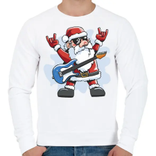 PRINTFASHION Rocker Télapó - Férfi pulóver - Fehér férfi pulóver, kardigán