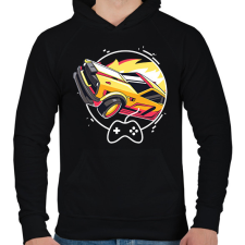 PRINTFASHION Rocket league - fennec - Férfi kapucnis pulóver - Fekete férfi pulóver, kardigán