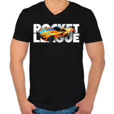 PRINTFASHION Rocket League - Férfi V-nyakú póló - Fekete