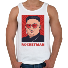 PRINTFASHION ROCKETMAN - Férfi atléta - Fehér atléta, trikó